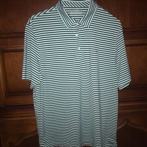 Navy Blue and Green Polo Shirt